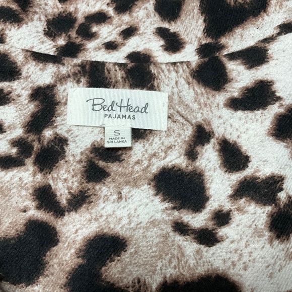 BEDHEAD 100% Organically Grown Cotton Flannel Leopard Print Pajamas US Sz S - Picture 8 of 16